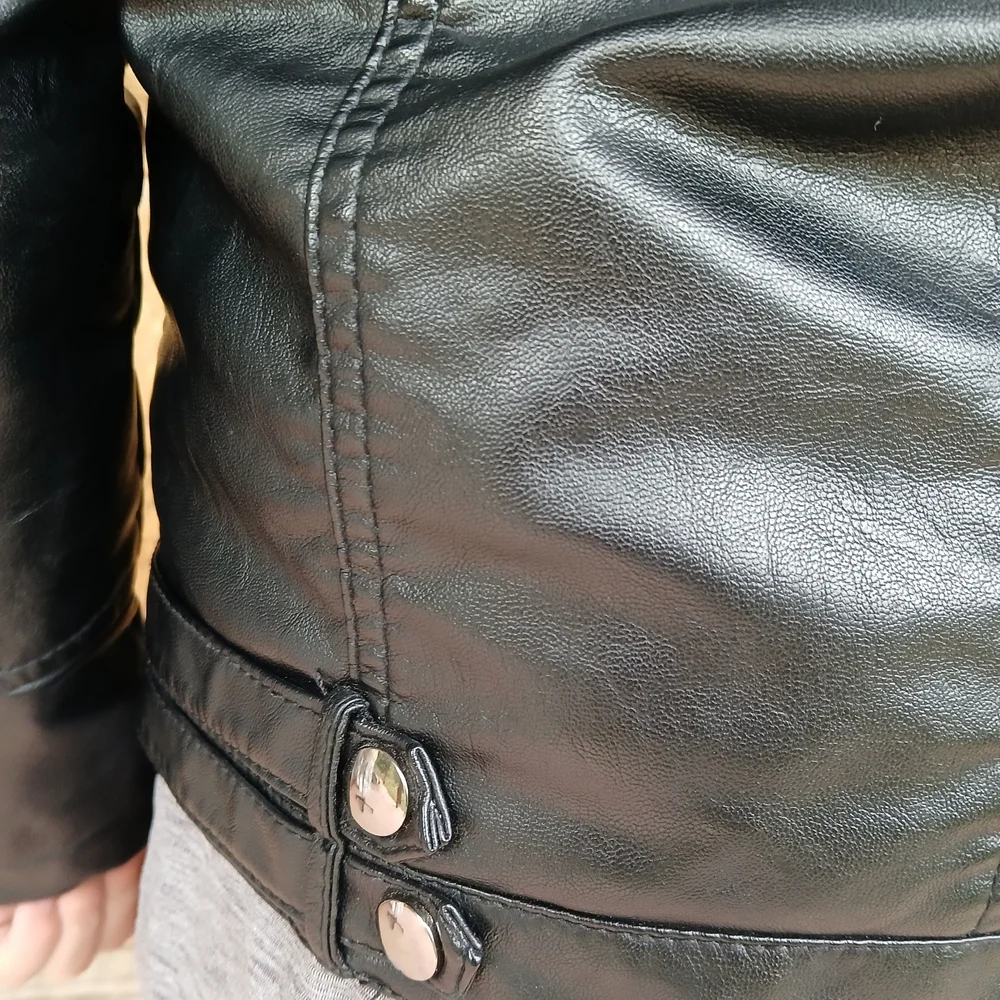 Black Faux Leather Bomber Jacket Punk Moto Unisex Blokecore 11-12 Zarv Kids